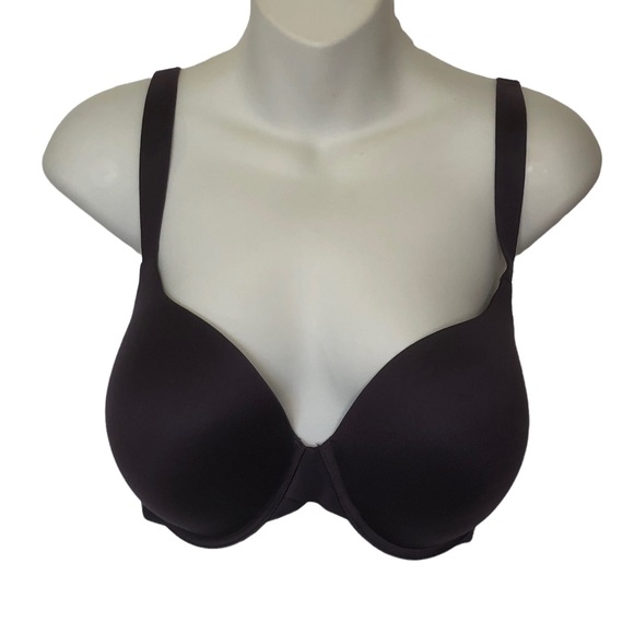 38D Demi Underwire Padded Bra by SPANK in Eggplant Purple Dark Purple - Picture 2 of 5